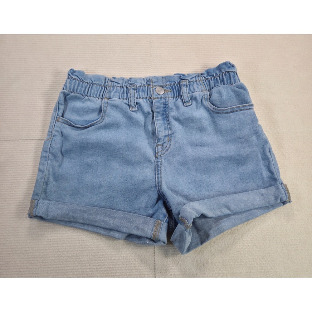 Cat & Jack Women's Light Wash Stretch Denim Shorts 4-Pocket Blue Size L (10-12)
